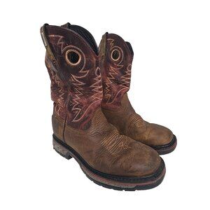 Georgia Boot Men's GB00221 11" Square Toe Waterproof Western Work Boot Brown 9W